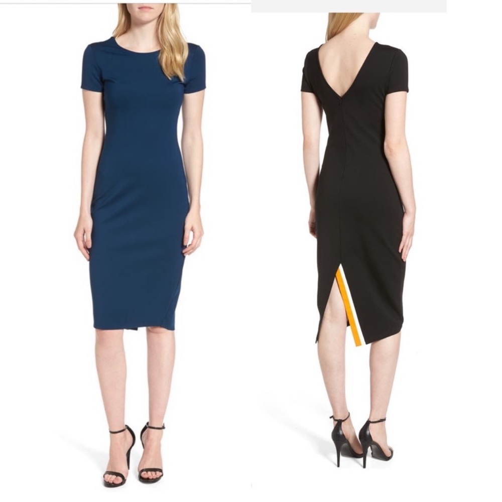 Navy Blue Sentimental NY Ponte Sheath Dress Size XS